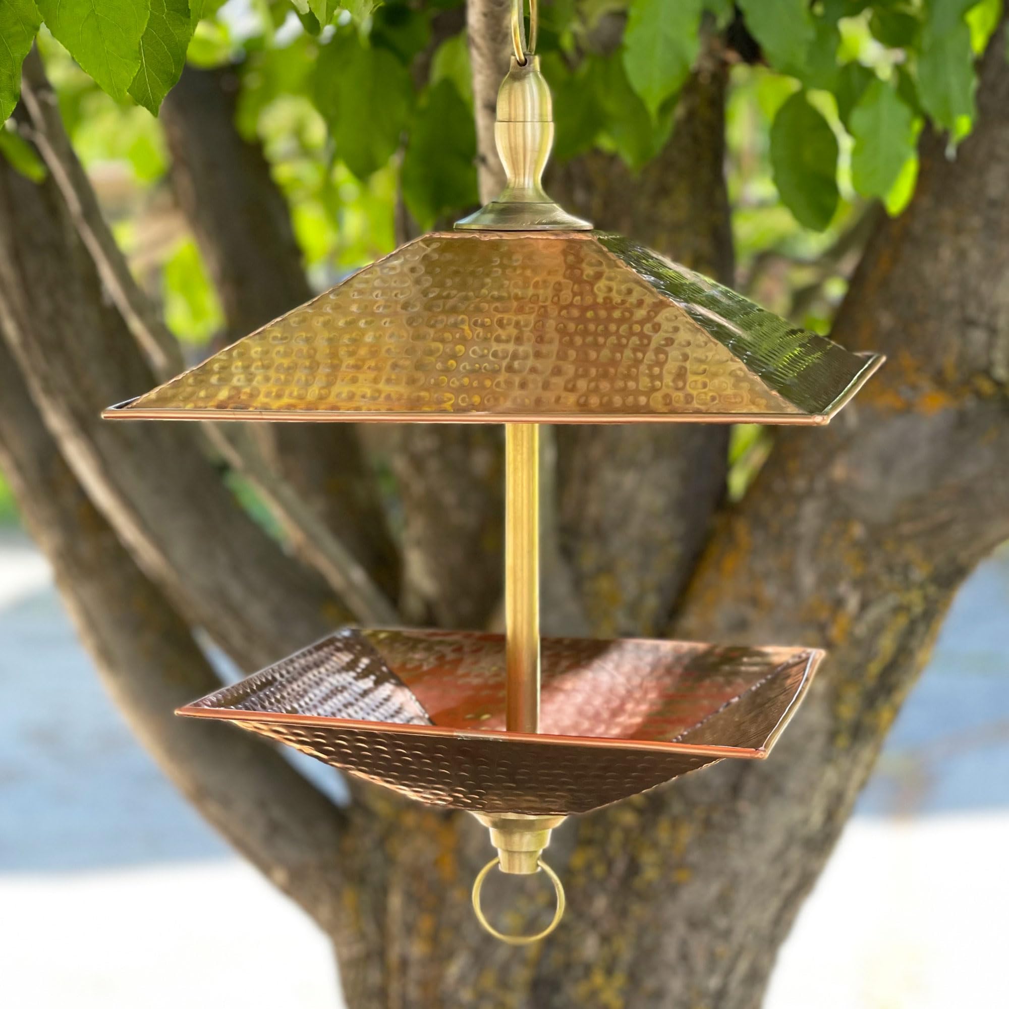 Amazon.com : Easy Fill Copper & Brass Square Bird Feeder : Patio, Lawn