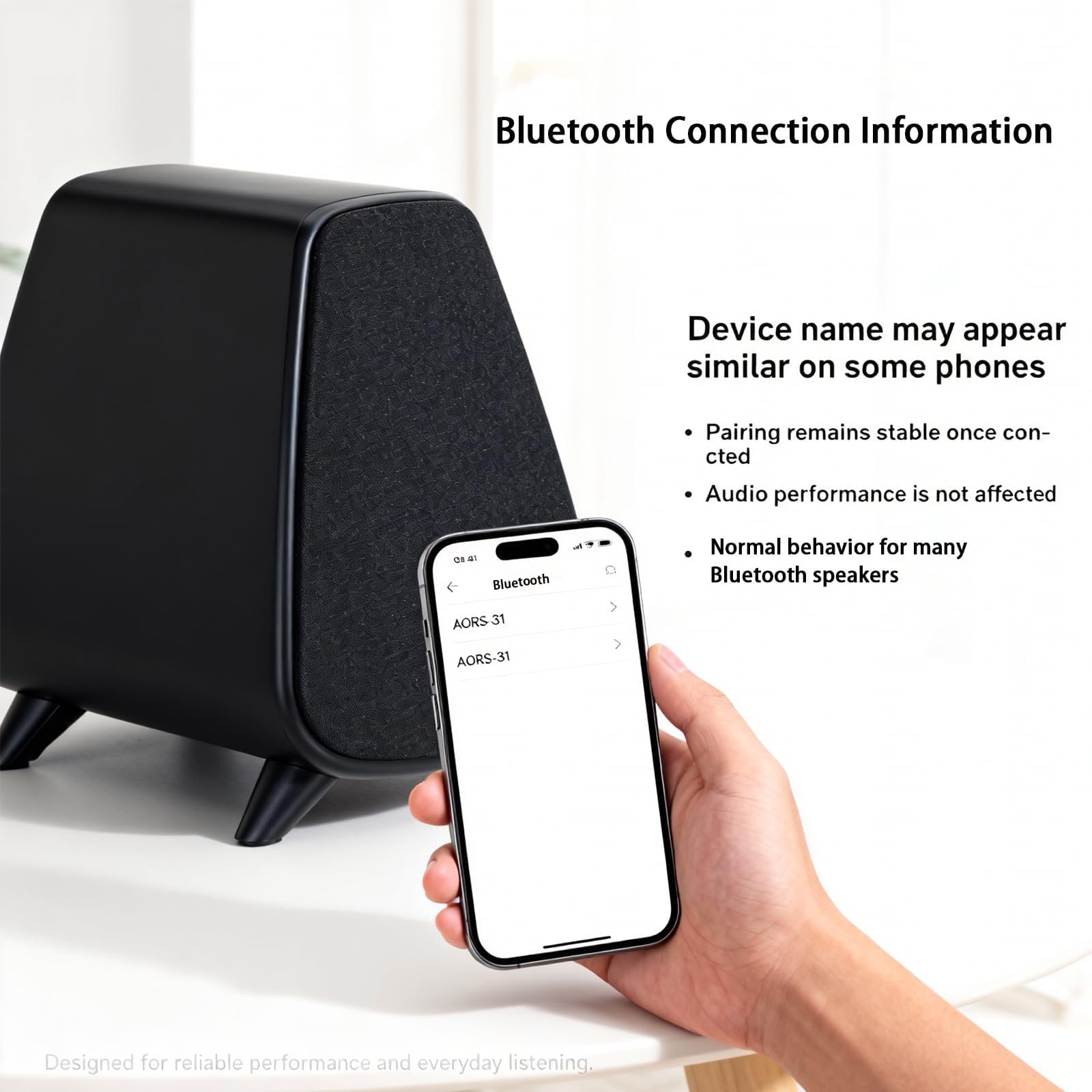 AS31 Enceintes actives Bluetooth -2.0 stéréo pour ordinateur de bureau, moniteur, entrées RCA basses 3" et entrée optique Noir