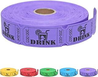 ESSENTIAL 1000 Raffle Tickets Rolls, Drink Tickets Single Roll for Events, Leisure, Movie Watching, Entertainment, Class Reward & Prizes (Purple - 5 Color Selection)