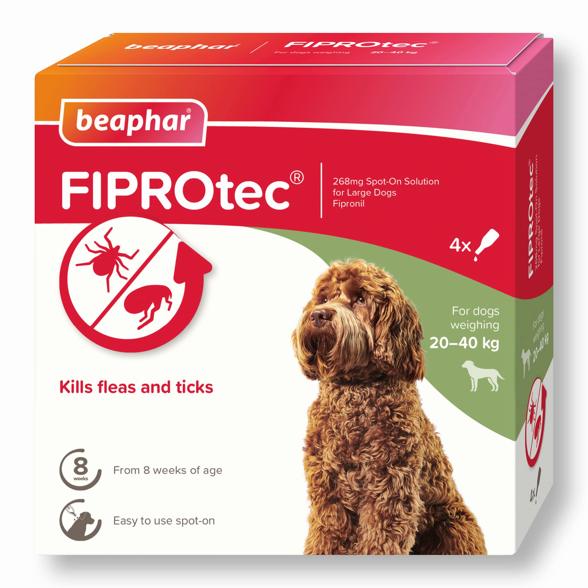 Buy Beaphar FIPROtec SpotOn for Large Dogs (2040kg) Kills Fleas