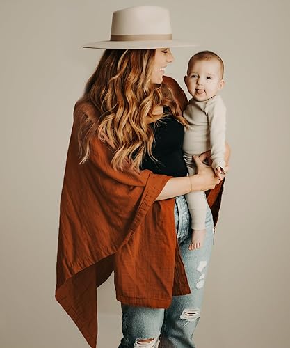 Indi by Kishu Baby GOTS - Cubierta de lactancia de muselina orgánica para lactancia materna, chal de lactancia transpirable, bufanda, cubierta de