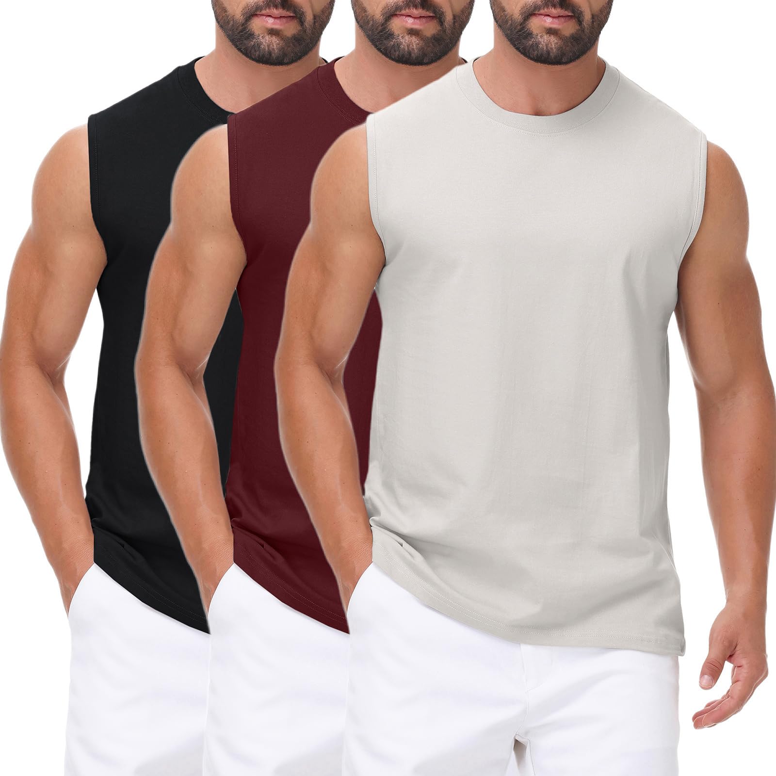HOTIAN Tank Top Herren Ärmelloses Shirt Fitness Achselshirt Sport Ärmelloses Funktionsunterhemd Sommer Outdoor Funktionsshirt