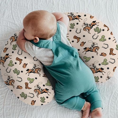 Miniatura 2 de Country Western - Fundas de almohada de lactancia para niños y niñas, con sombrero de vaquero, botas de caballo y cactus, fundas de almohada de