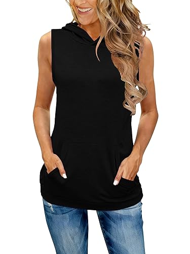 Tank Top for Women Sleeveless Hoodies Pullover Tops Loose Casual