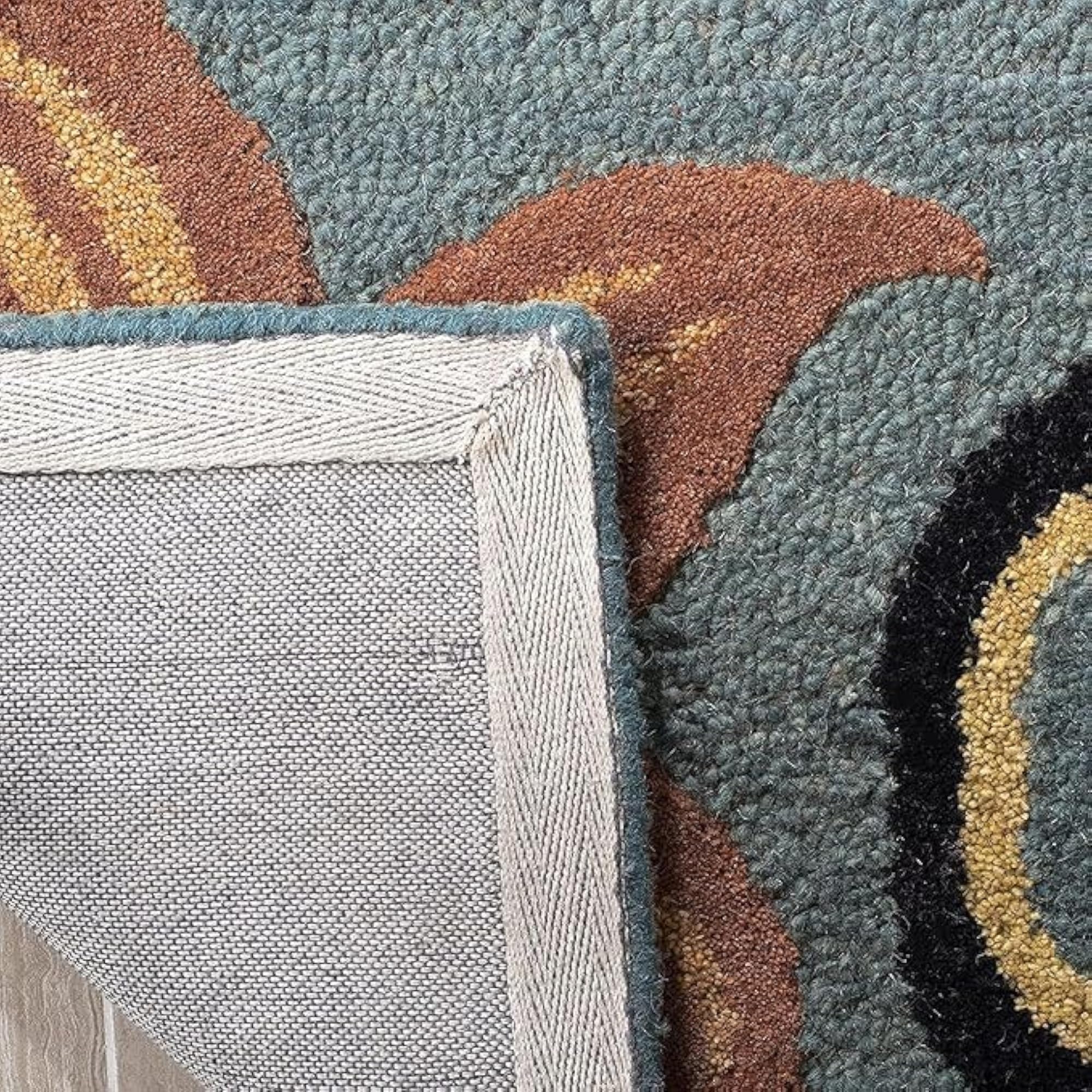 Premium Handmade Tufted Wool Geometric Design Rug, 6x6 Feet