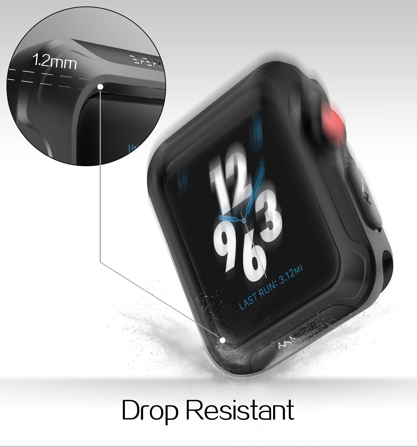 V85 Case Compatible for Apple Watch 44mm 40mm 42mm 38mm, Lightweight Shockproof Protector for iWatch Series SE 6 /5 /4 /3/ 2 /1 ( 38mm Black）