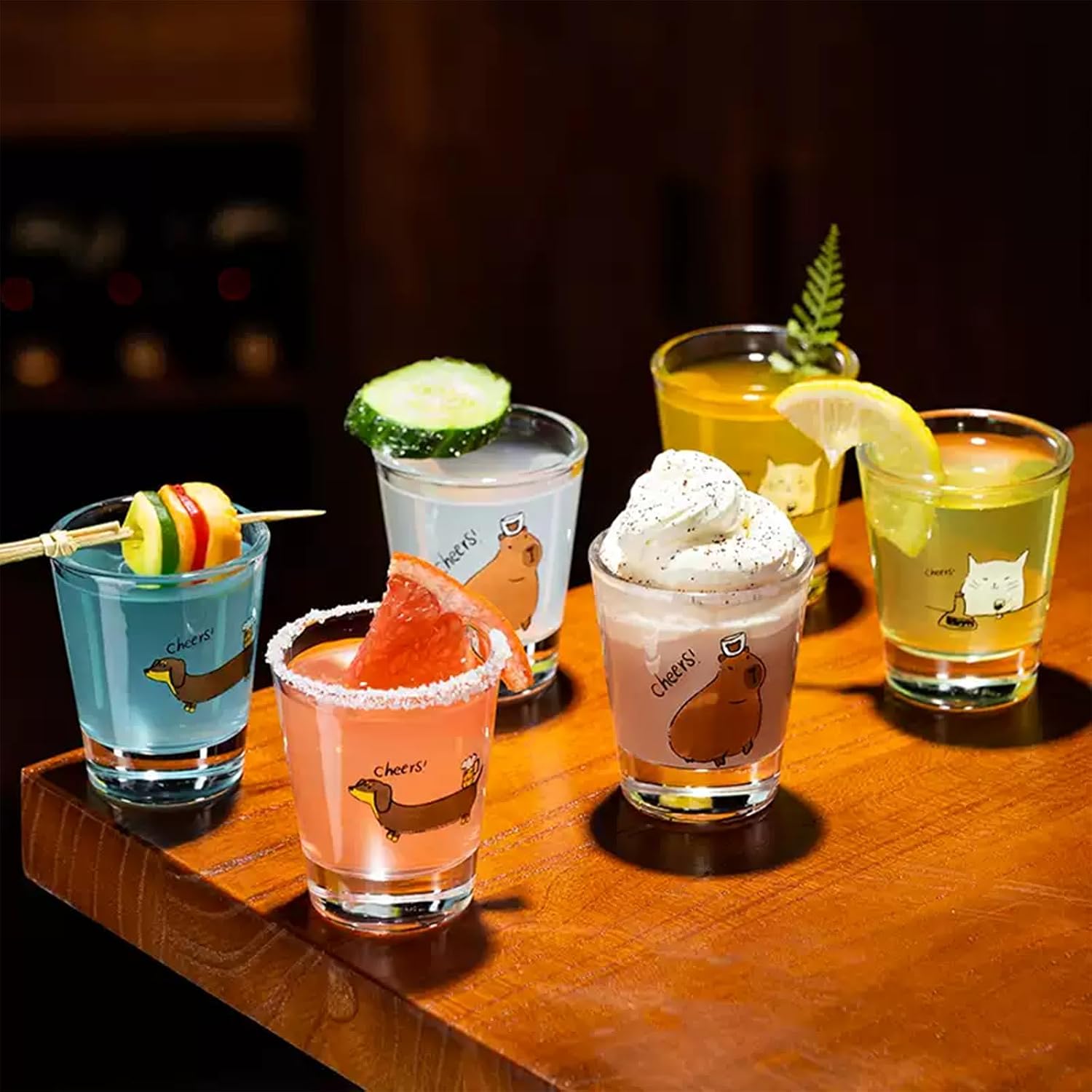 6 Pcs Cute Shot Glasses Necklace Western Themed Party Decorations Shot Glasses for Adults and Teens Festival Party Supplies