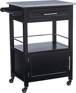 Linon Cayden Black Kitchen Cart,