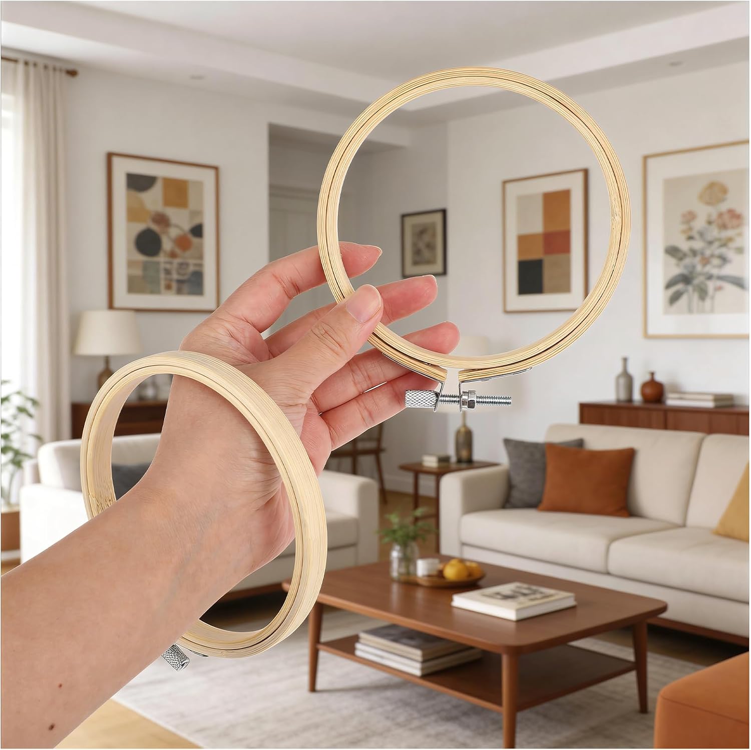 Guduling 9 Pieces 4 inch Embroidery Hoops,Embroidery Ring,Small Embroiderys Hoops,for Cross Stitch, Hand Embroiderys & Craft Sewing Projects