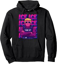 Trump ICE Agent Shirt, ice immigration t shirts for men Pullover Hoodie