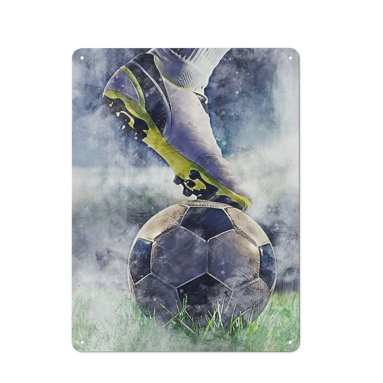 Junmoney Football 13 Metal Sign 40X30cm With For Workshop Wall, Retro Decor, For Garage, Workshop And Man Cave Decoration