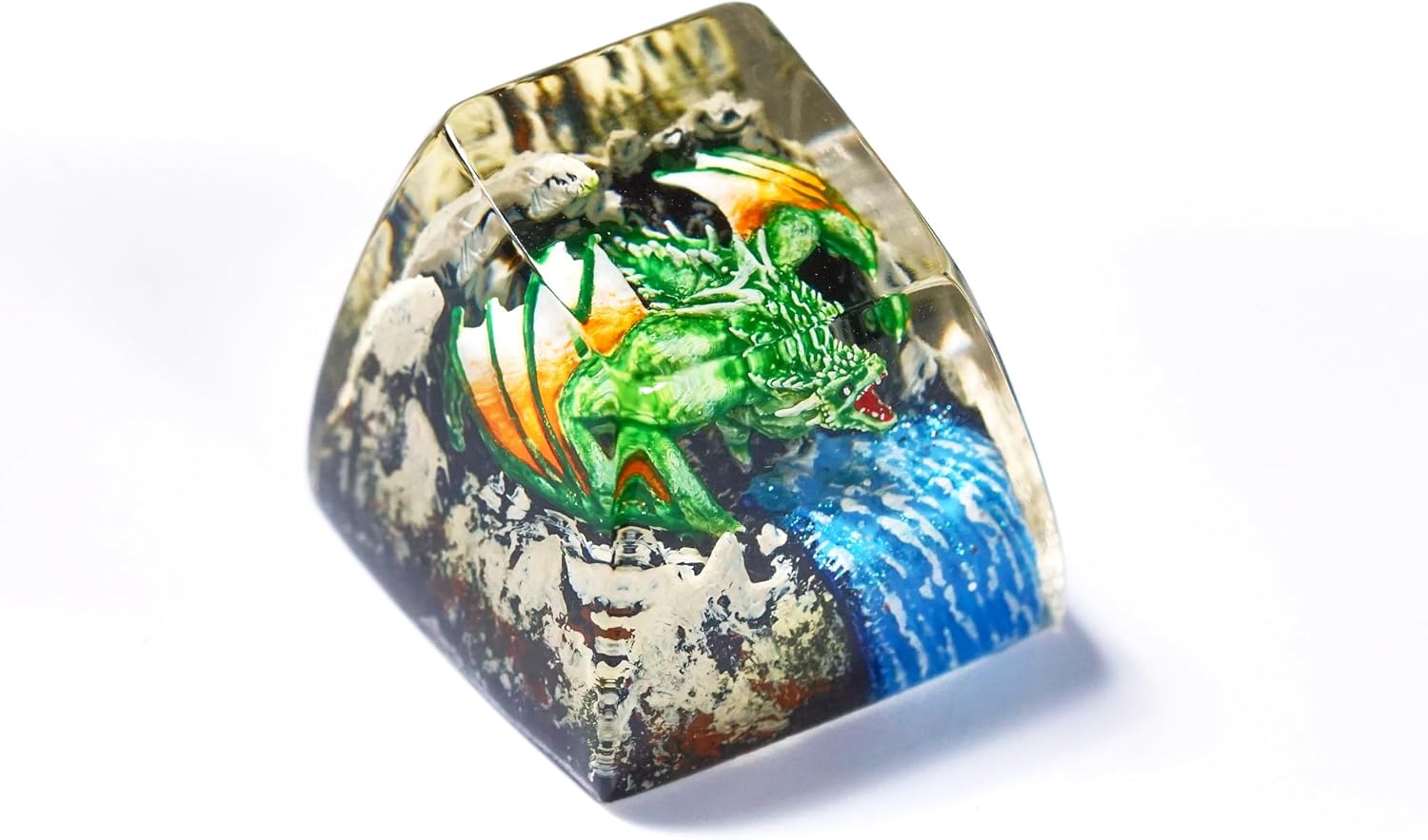 Ice Blue Dragon Keycap Handmade Artisan Keycap Fantasy Cool Custom Keycaps Keyboard Caps Resin Keycaps for Cherry MX Mechanical Keyboard Lovers Gift for Gaming Lover