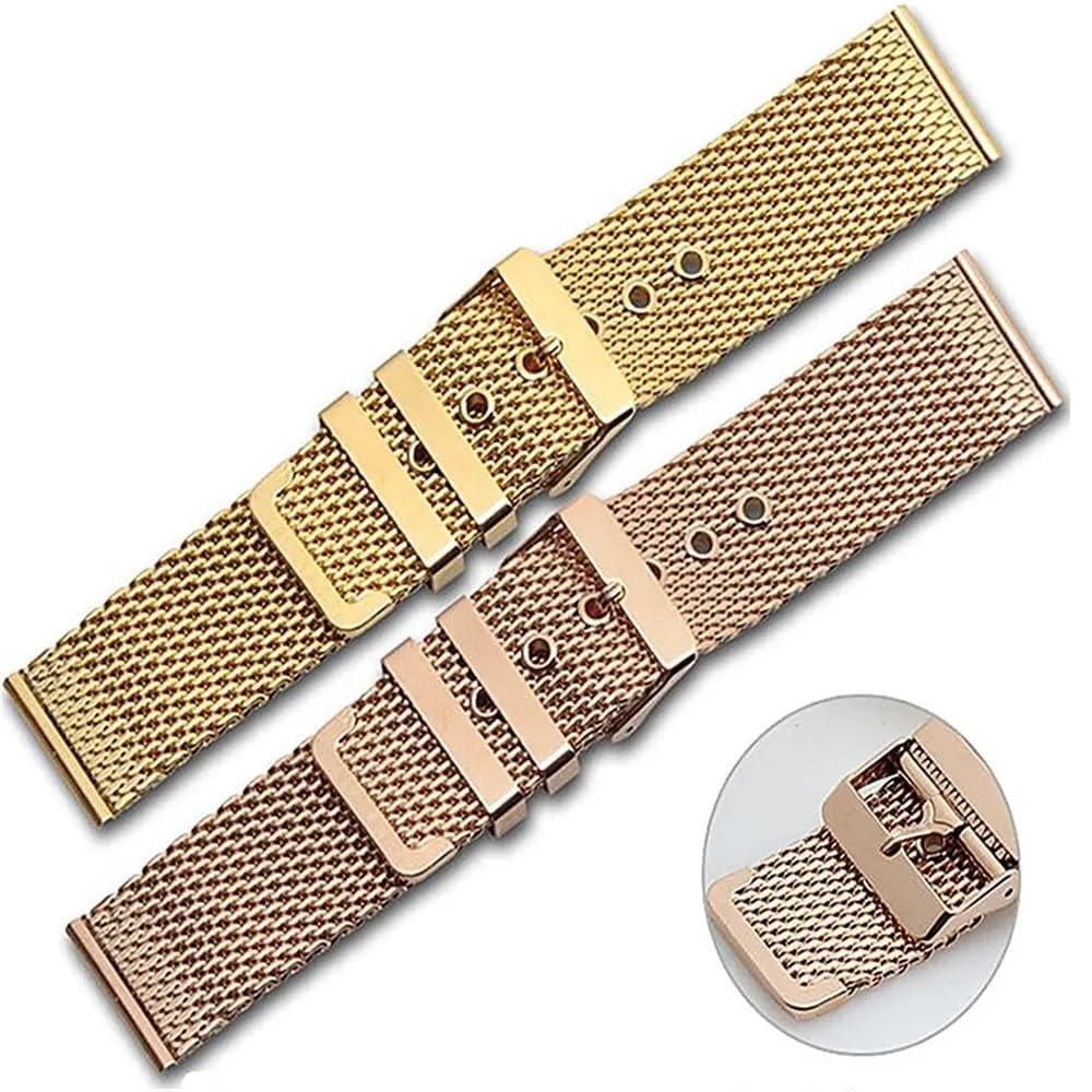 Pasek do zegarka ze stali nierdzewnej, 18mm 20mm 22mm 24mm Stainless Steel Wrist Band Strap Universal Men Women Mesh Watchband Accessories