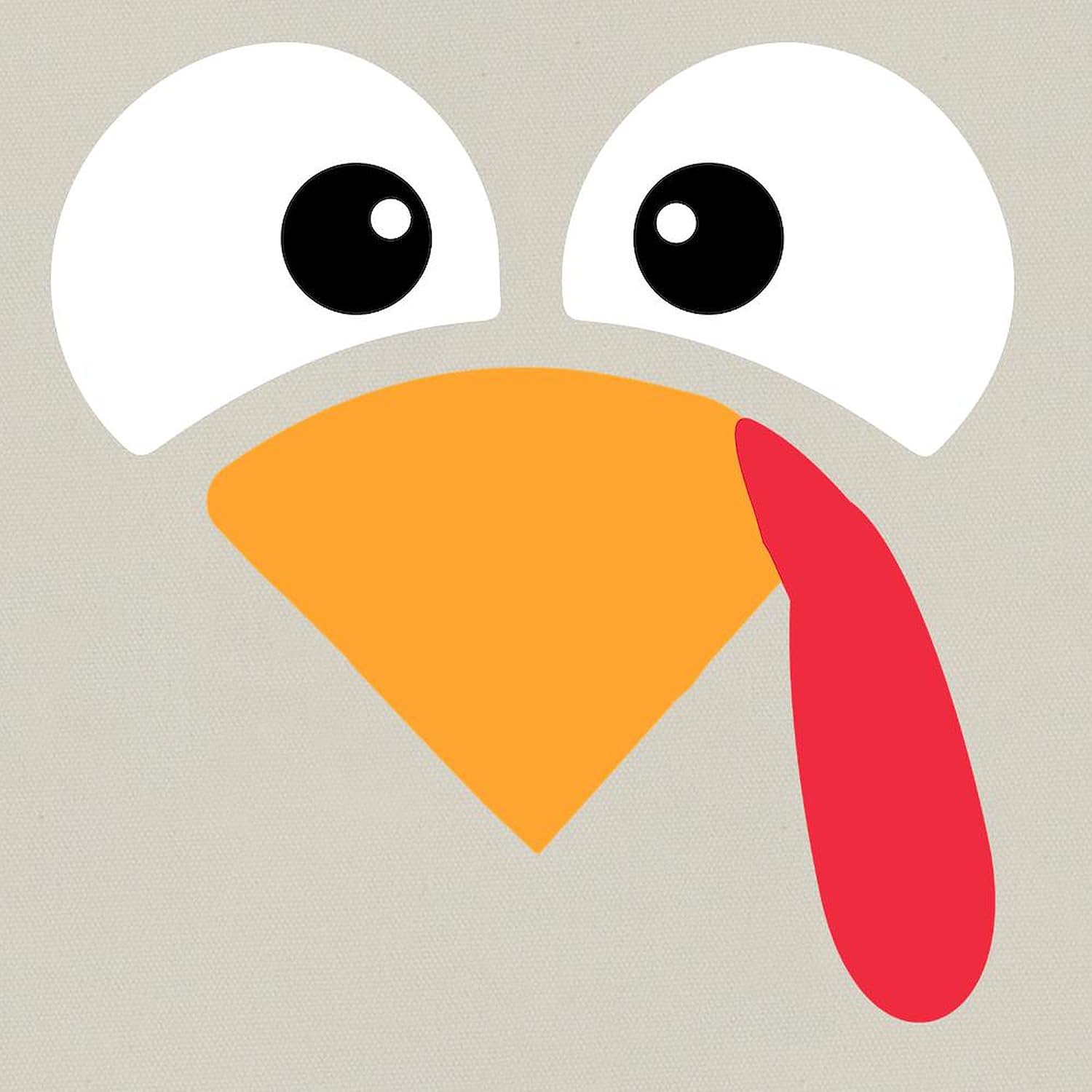 CafePress Thanksgiving Turkey Face Canvas Tote Top Zipper Closure