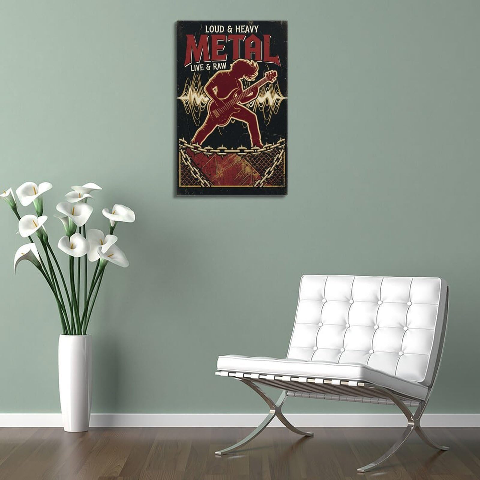 OKNGB Poster decorativo da parete su tela, motivo: chitarrista heavy metal hard rock rock classico, poster decorativo moderno per camera da letto, 50 x 75 cm