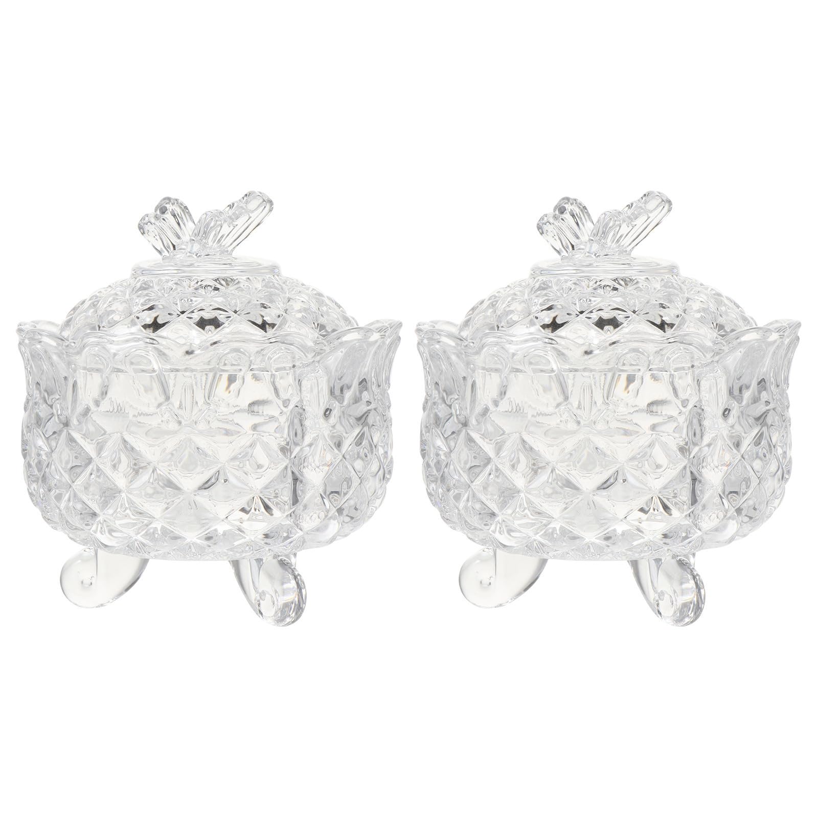 SHOWERORO Tarro de Cristal Transparente Práctico y Elegante Tapa en Forma de 2 Piezas para Almacenar Dulces Adecuado para Frutos Secos y Snacks en Cocina