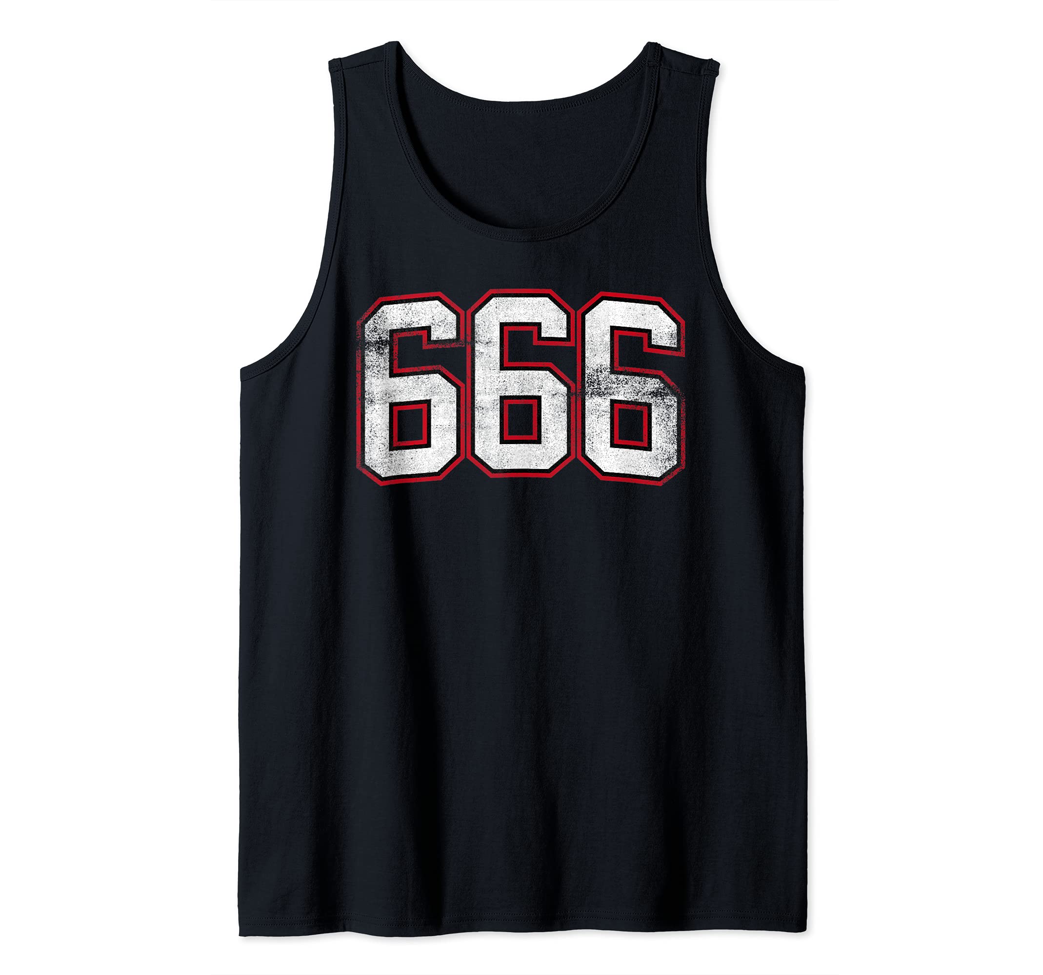 Number Six Six Six 666 Tank Top, Black