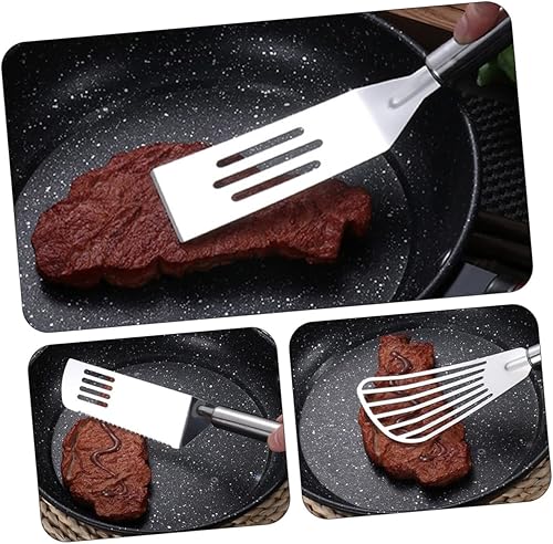 Miniatura 2 de Juego de 3 espátulas de cocina de acero inoxidable, espátula para tortas, espátula, espátula volteadora de carne, albóndigas, utensilios de cocina,