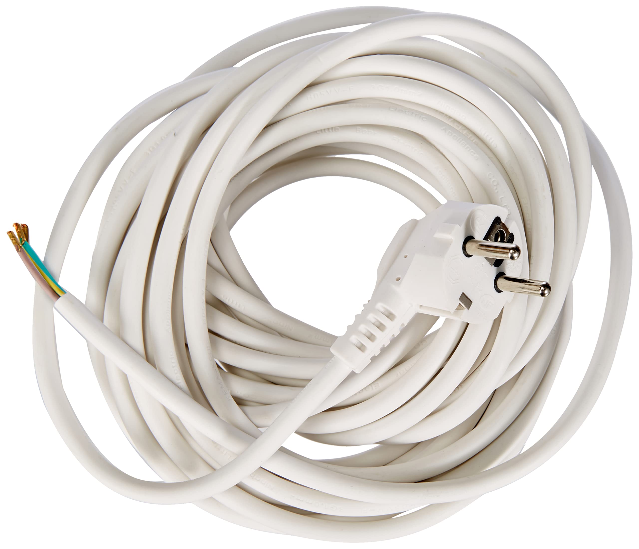 as - Schwabe câble de connexion PVC, 10m H05VV-F 3G1.0, blanc, IP20 utilisation intérieure, 70800