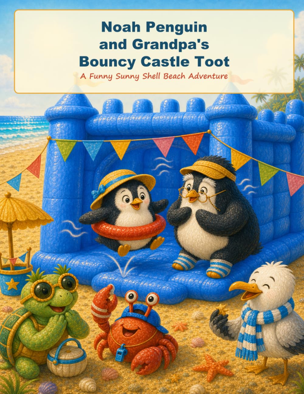 Noah Penguin and Grandpa’s Bouncy Castle Toot: A Funny Sunny Shell Beach Adventure (Noah Penguin’s Silly Seaside Stories)
