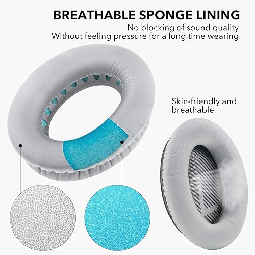 Miniatura 8 de Almohadillas de repuesto para auriculares Bose Quiet Comfort 35 compatibles con auriculares Bose QC 3535 II hechos de espuma viscoelástica de piel
