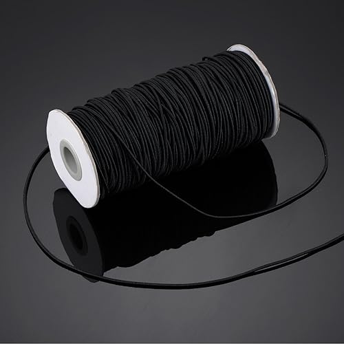 Miniatura 2 de Outus Cordón elástico de 100 yardas de 0.08 pulgadas para hacer joyas (negro, 0.08 pulgadas)