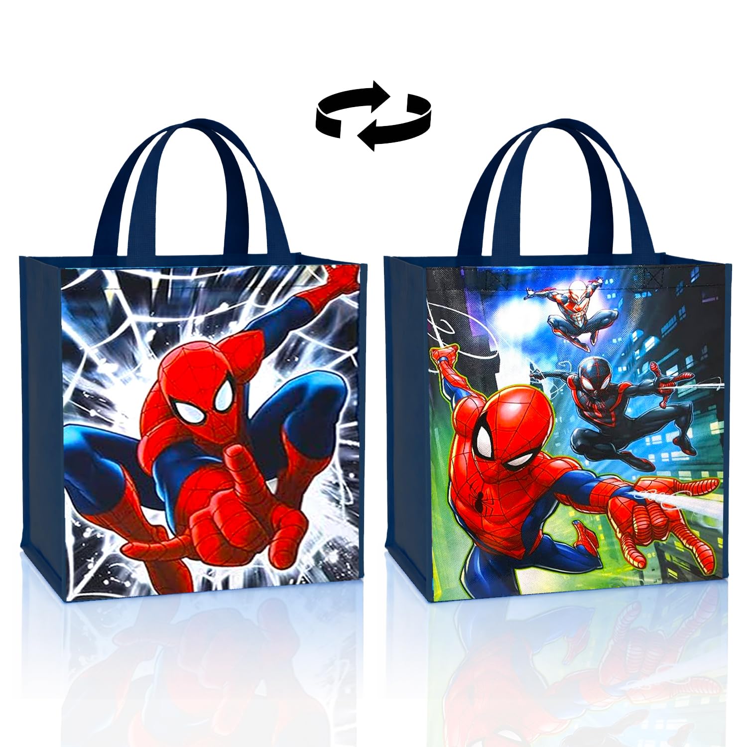Spiderman Tote Bag - Double Sided Spider-Man Tote Bag | Spiderman Reusable Bag for Groceries