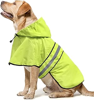 Domagiker Reflective Dog Raincoats - Waterproof Lightweight Dog Raincoat Rain Poncho, Adjustable Dog Raincoats Jacket for ...