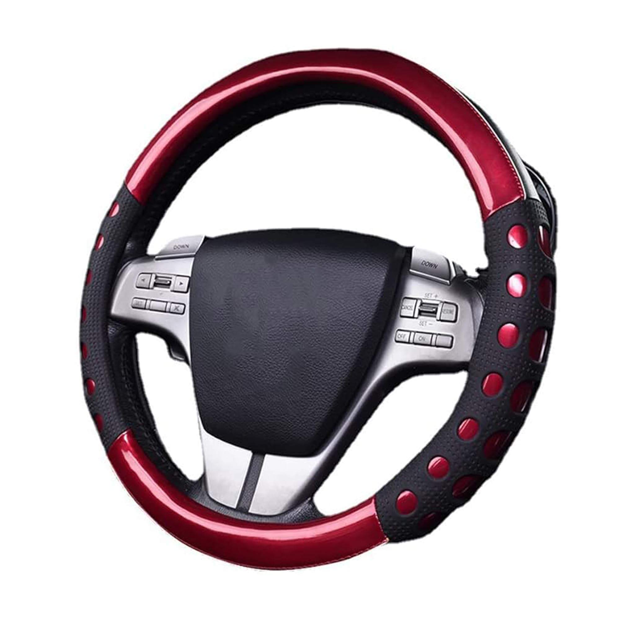 NIKAVI Fashion Steering Wheel Cover - Red Color | Size - Medium | Diameter 38 cm | D-Type | Car Steering Wheel Protector, Anti-Slip, Stylish Leather Finish Grip Cover for Flat Bottom-image-23