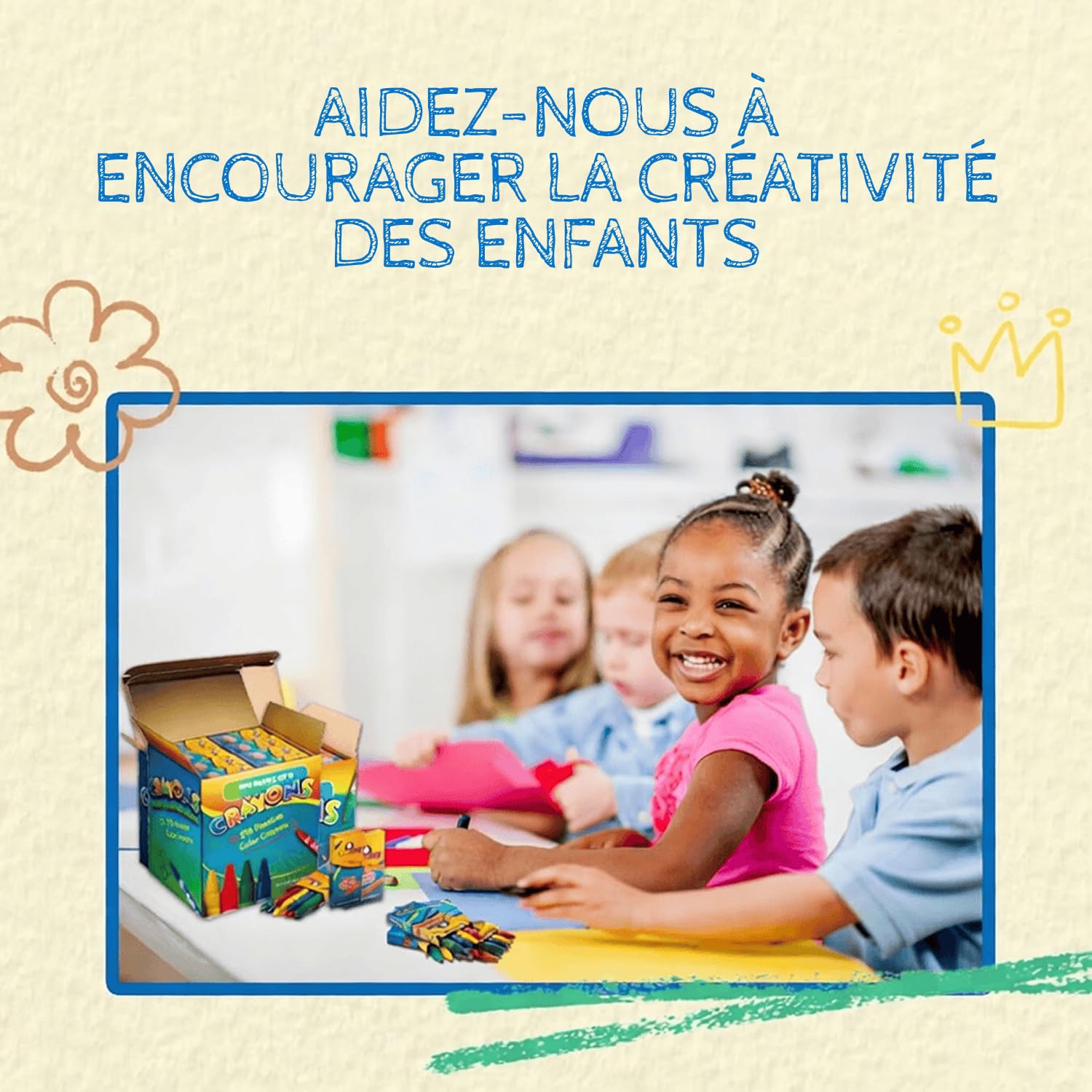 Bedwina Crayons Cire - 576 Crayons - Lot 144 paquets de 4, Crayons de Couleur de Qualité Supérieure Enfants, Coloriage Enfants pour Cadeaux Fête, Pochettes Cadeaux et Chaussettes de Noël