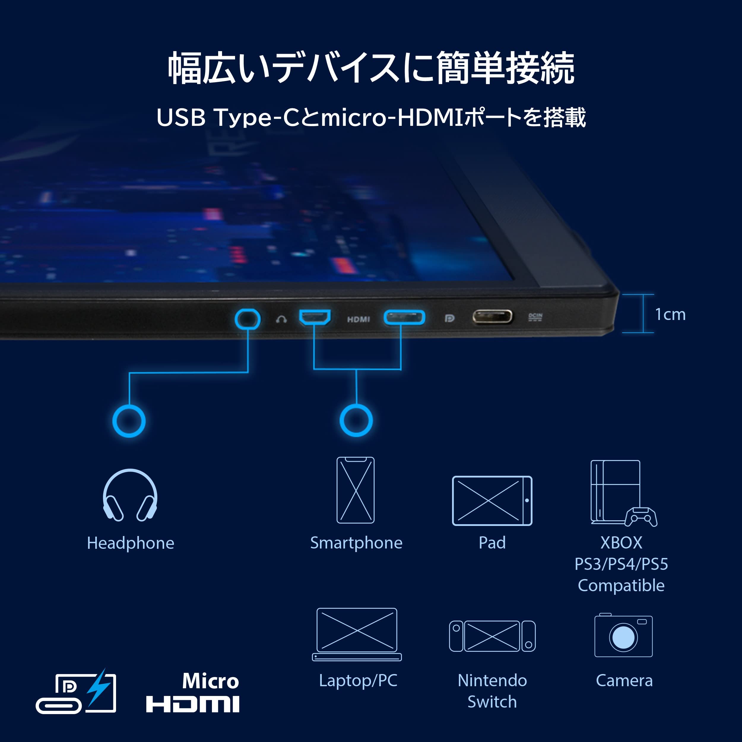 Amazon | ASUS ゲーミングモニター ポータブル ROG STRIX XG16AHPE