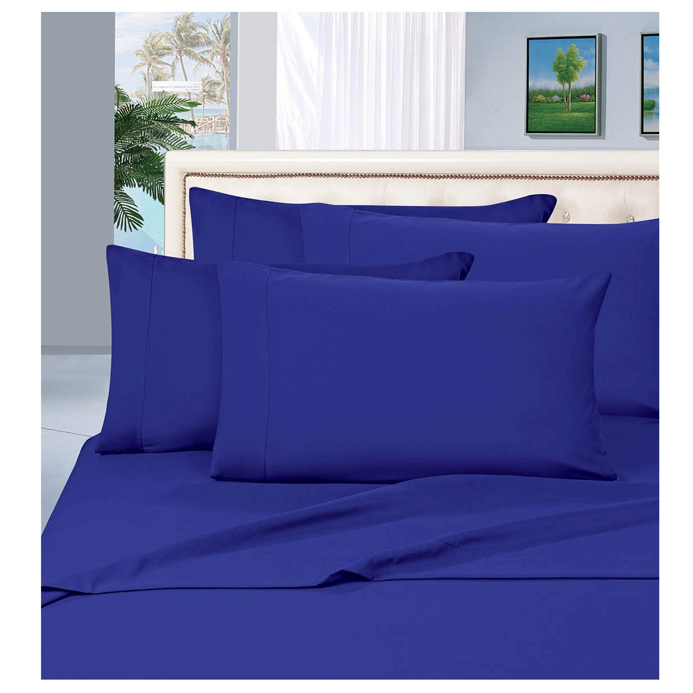 MattRest Luxury Silky-Soft 1800 Series Premium Collection - Wrinkle-Free 4-Piece Bed Sheet Set, Deep Pocket up to 16 inch, King Royal Blue