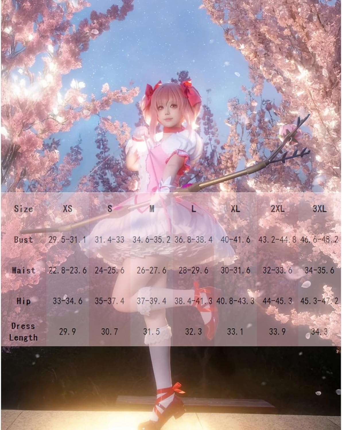 COLSA Women Girls Pink Dress Cosplay Costume Anime Uniform Skirt Halloween Outfits with Gloves Socks - Image 6