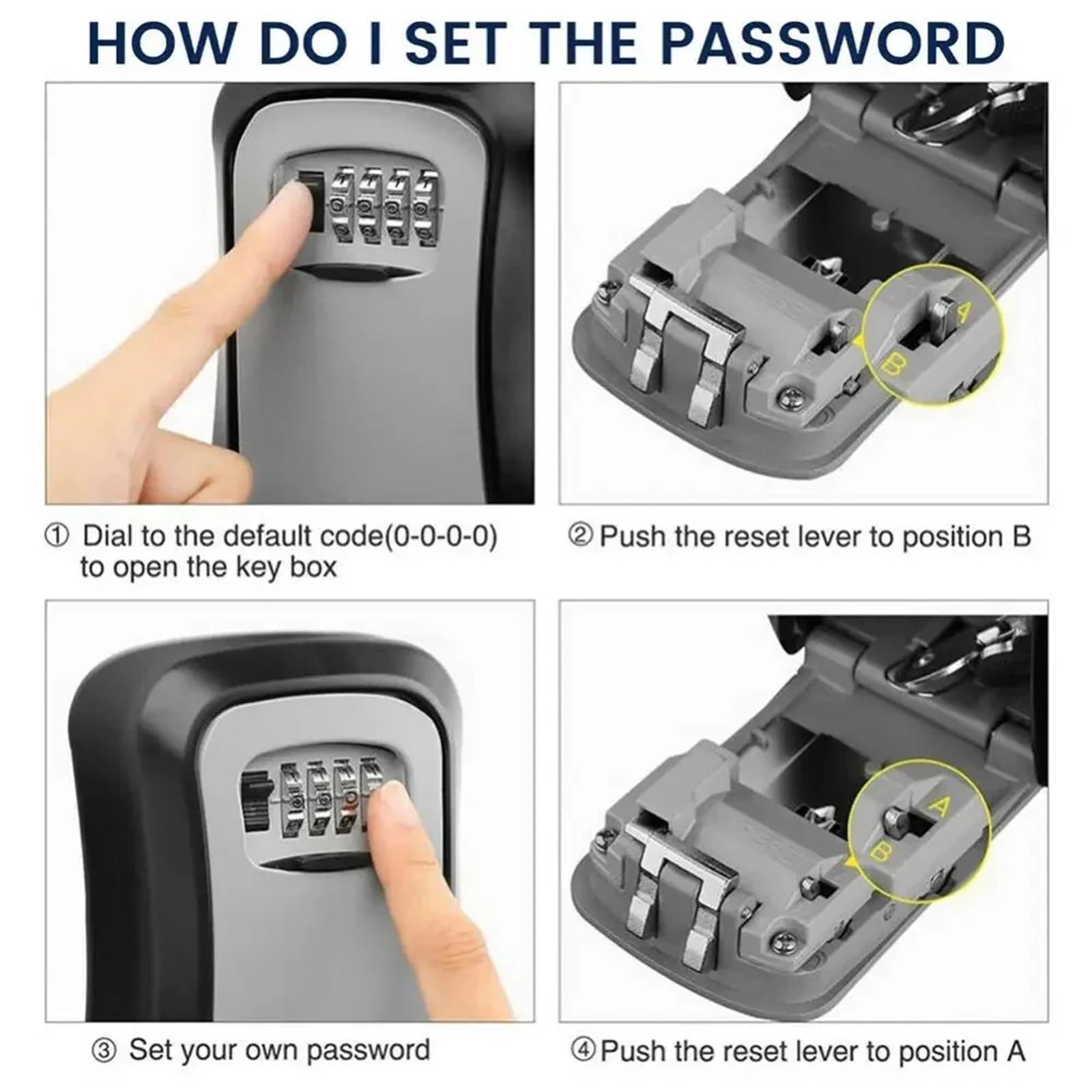 Caja fuerte impermeable para montar en la pared con llave y cerradura de 4 dígitos, armario secreto para exteriores (2 unidades) Securi mejorado para objetos de valor