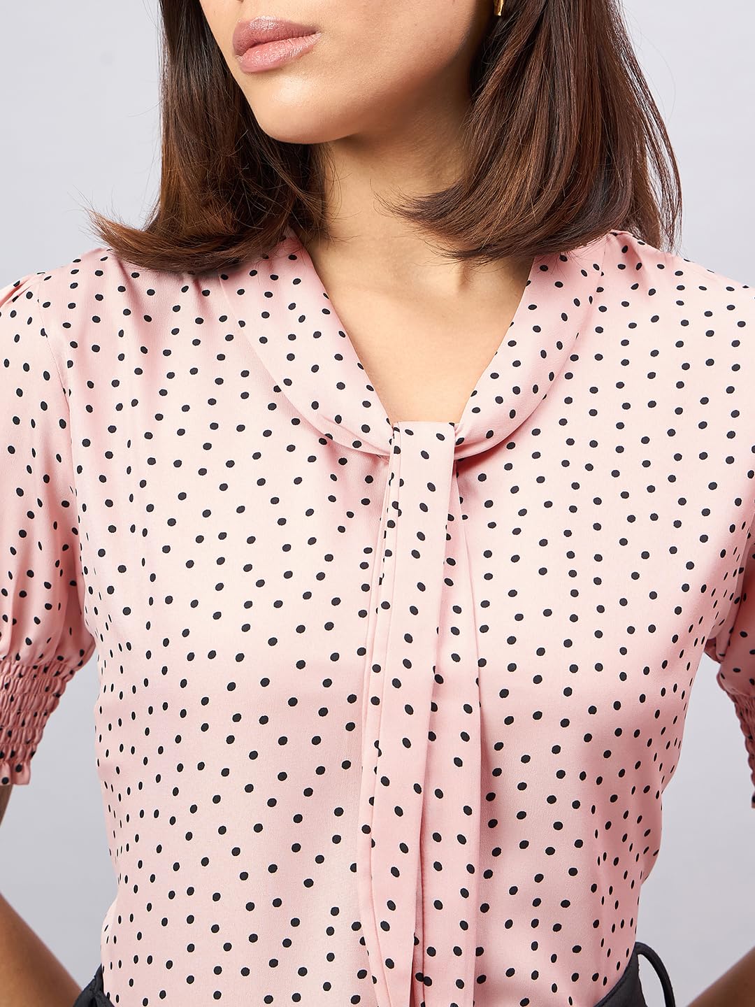 Style Quotient Women Polka dot Tie-up Casual Top
