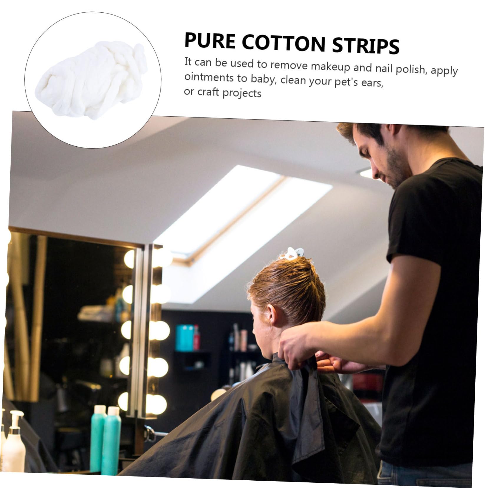 Didiseaon 3 Strisce Di Cotone Assorbenti Per Parrucchieri Strisce Cotone Per Degreasing e Rimozione Makeup Confezione Per Saloni Di Bellezza e Uso Domestico