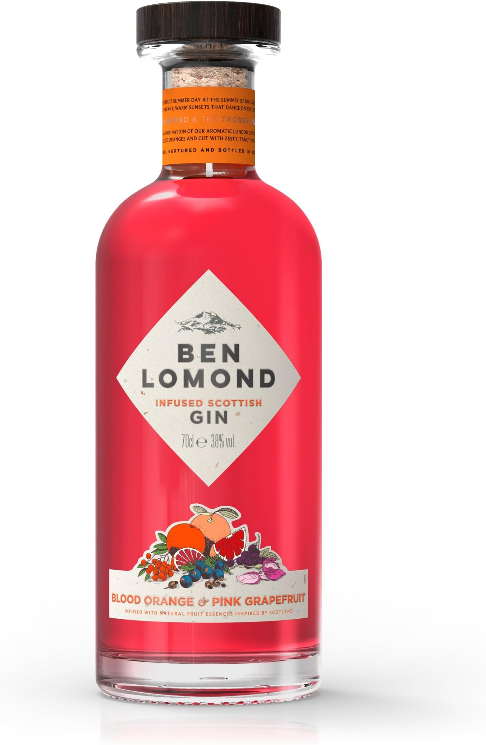 Ben Lomond Blood Orange & Pink Grapefruit Gin 70cl (38% ABV) | Scottish, Flavoured Gin- Bursting with Zingy Refreshment
