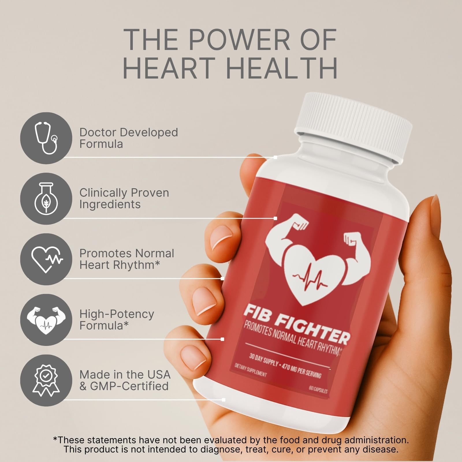 Heart Rhythm Support Supplement | Doctor-Developed | CoQ10, Magnesium & Vitamin C | Supports Normal Heartbeat & Cardiovascular Health | Vegan, Non-GMO | Made in USA | 60 Capsules – 30 Day Supply — Amazon image 2