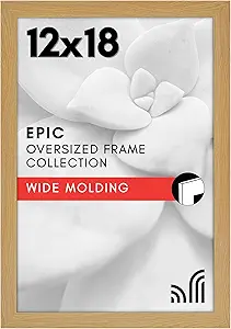 Americanflat 12x18 Poster Frame with Polished Plexiglass - Wide Picture Frames Made of Engineered Wood for Vertical or Horizontal Wall Display - Epic Collection - Pine