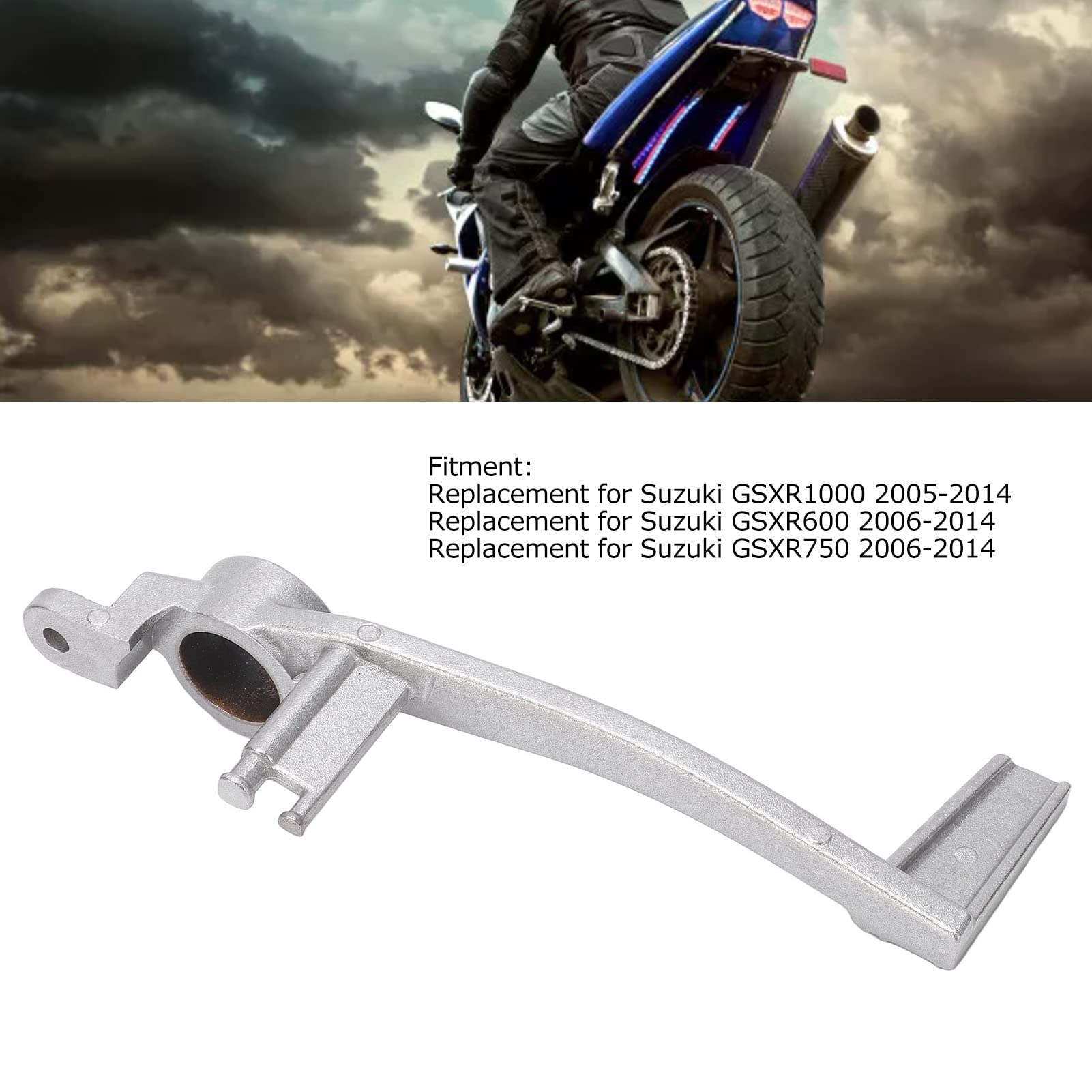 OUKENS Palanca de freno de motocicleta, pedal de palanca de pedal de freno trasero de motocicleta, reemplazo de aluminio de alta dureza para Suzuki GSXR600 GSXR750 GSXR1000