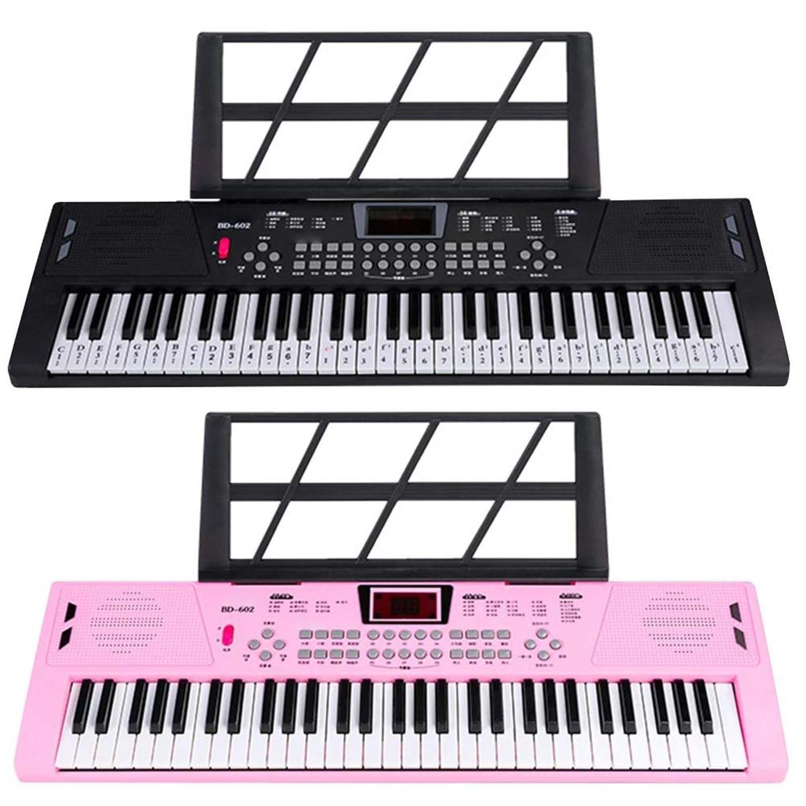 Tastiera Elettronica Digitale Per Pianoforte A 61 Tasti Strumento Musicale Professionale Portatile(602 Black)