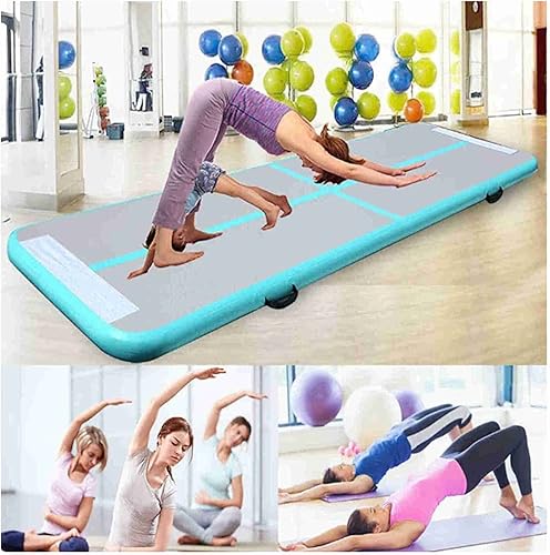 Miniatura 3 de KAIDIFI Colchoneta inflable de gimnasia para yoga, fitness, taekwondo, salto mortal, ejercicio, entrenamiento con bomba de aire eléctrica (verde,
