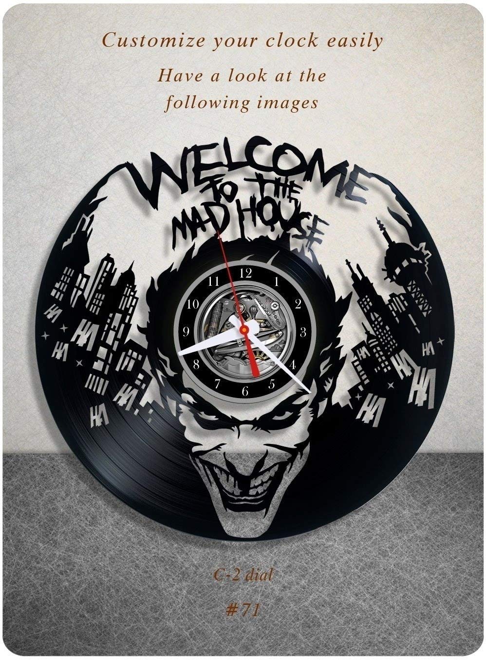 Buy The Joker vinyl clock, vinyl wall clock, vinyl record clock harley