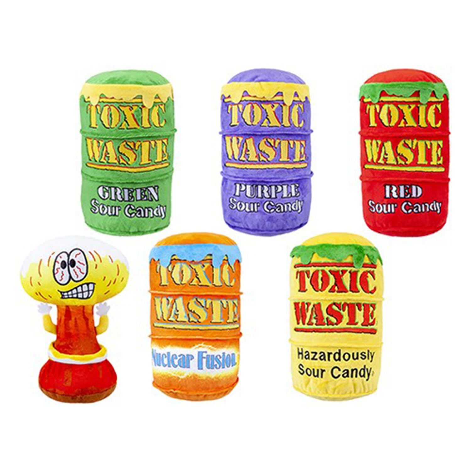Assorted Toxic Waste Plush - 23 cm (1 Pc.) - 6 Vibrant Colors, Eye-Catching Embroidery, for Kids & Enthusiasts