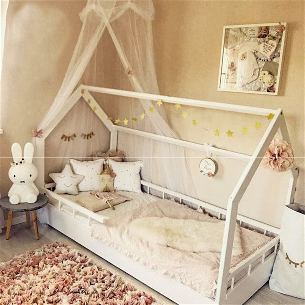 zanzariera Lettino Neonato con Supporto Maglia zanzariera Lettino Bimbi con Apertura Pieghevole Neonato per Lettino Bambini 240x60cm (HöhexDurchmesser)