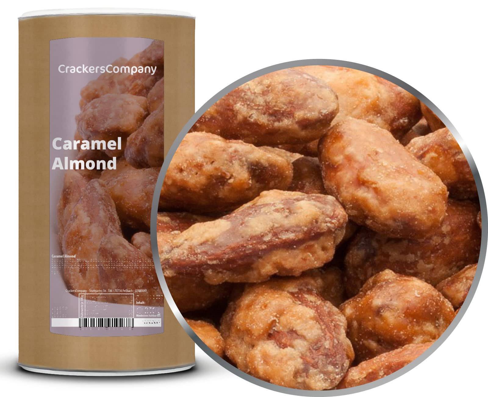 1 x 700g Gebrannte Kirmes Mandeln Gebrannte Premium Mandeln knackig geröstet mit goldbraunem Karamell überzogen vegetarisch glutenfrei laktosefrei