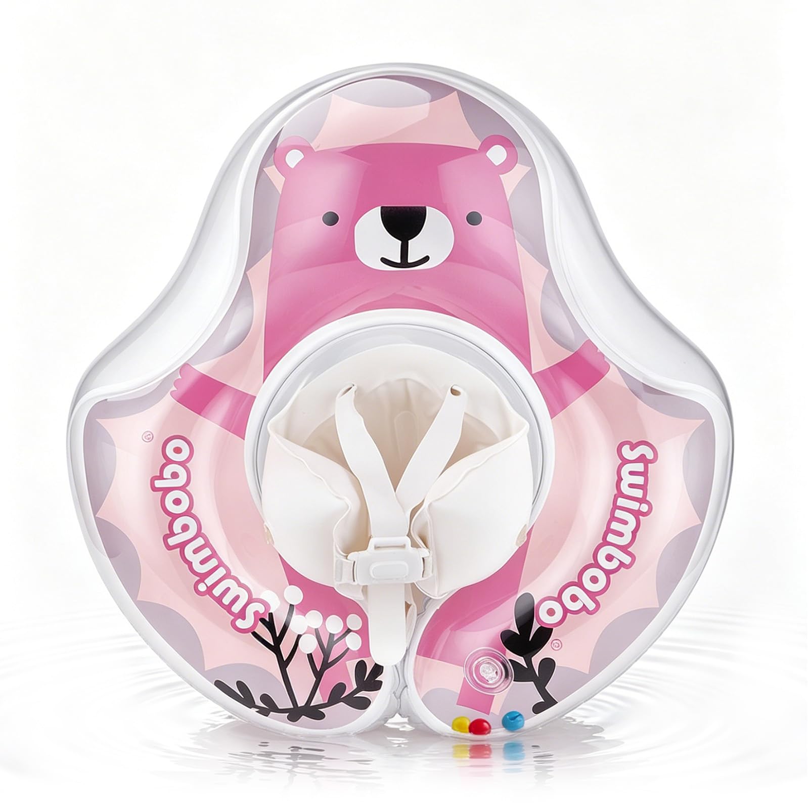 Newborn Baby Swimming Float 6-12 Months Baby Pool Float Inflatable Seat Swimming Ring Pool Accessories Water Floats,Pink Bear Rubber Ring Inflatable Swim Floats for Babies Toddler Infant 12-36 Months