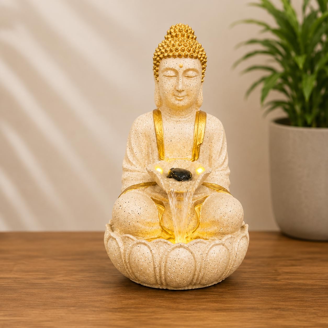 Buddha Indoor Water Fountain with LED Light & Speed Controller (Size 1 feet)-image-16