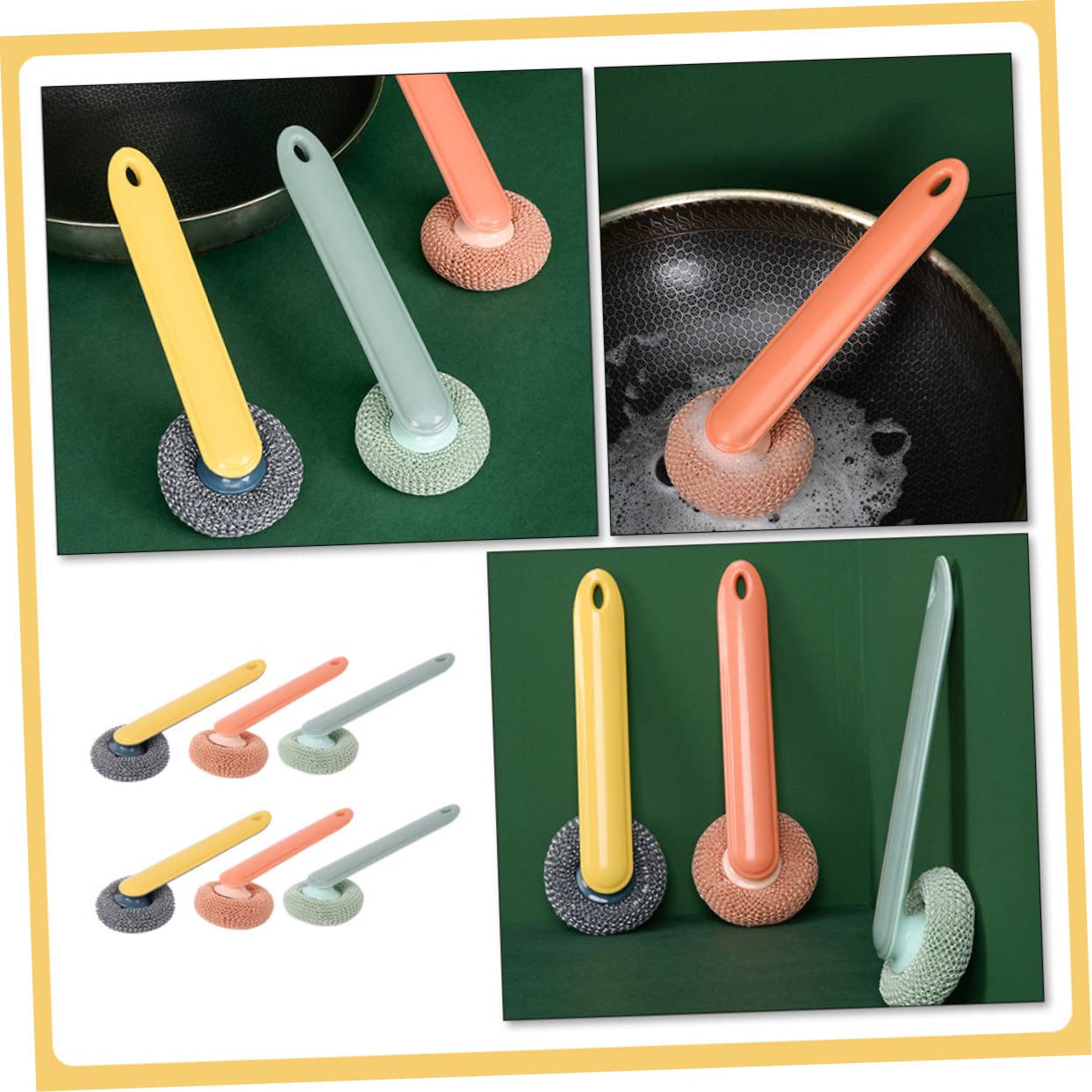 Limpiador de platos de lana de acero, lana de acero, 6 piezas de cepillo de limpieza de cocina, fregadero, fregadero, fregadero, fregadero, fregadero, fregadero, fregadero, fregadero, fregadero,