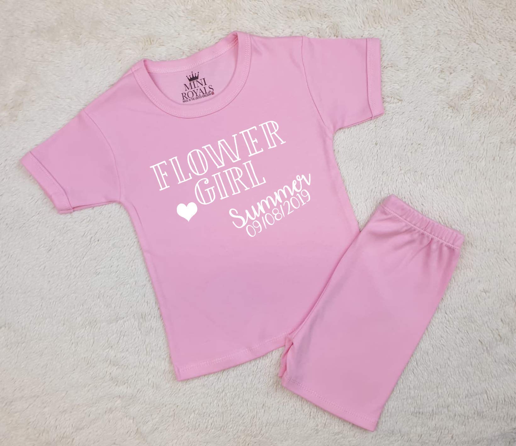 Personalised Flower Girl Short Pyjamas Wedding Bridesmaid
